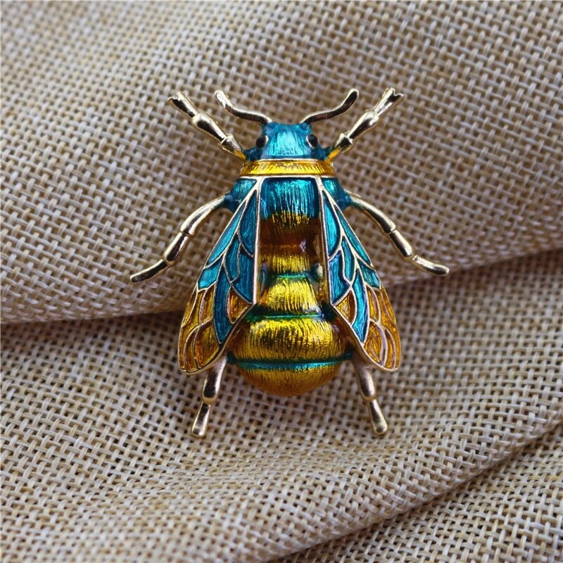 Enamel Bumblebee Brooches Women Yellow Bee Insect Brooch Broche Banquet Pins