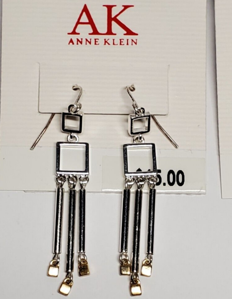 Authentic Genuine Anne Klein Designer 2 Pair Lot Pierced Dangling Earrings