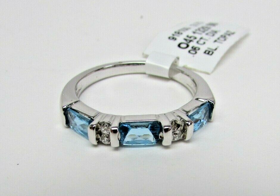 Allison Reed Silver Tone Blue Topaz Ring Size 6.5 (O45 1329 06) NEW