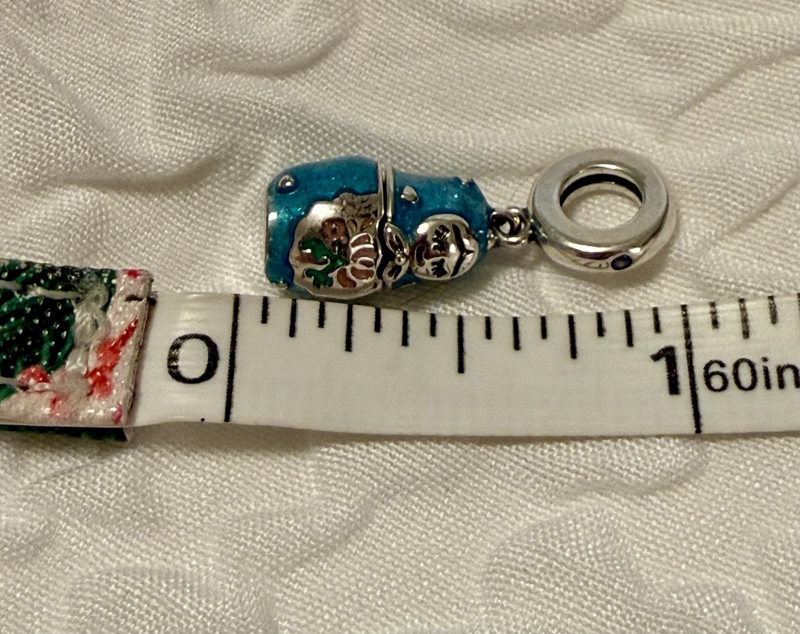 Charm / pendant – 1″h russian nesting doll charm – blue silver.New! No flaws