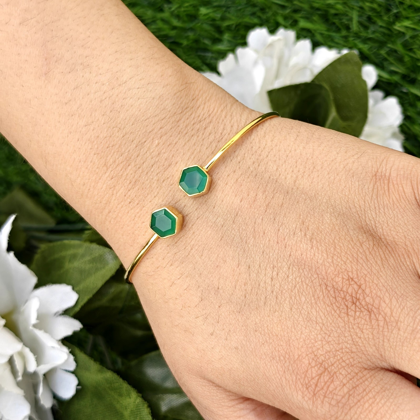 Handmade Multi Gemstone 18k Gold Plated Adjustable Stackable Jewelry For Gift