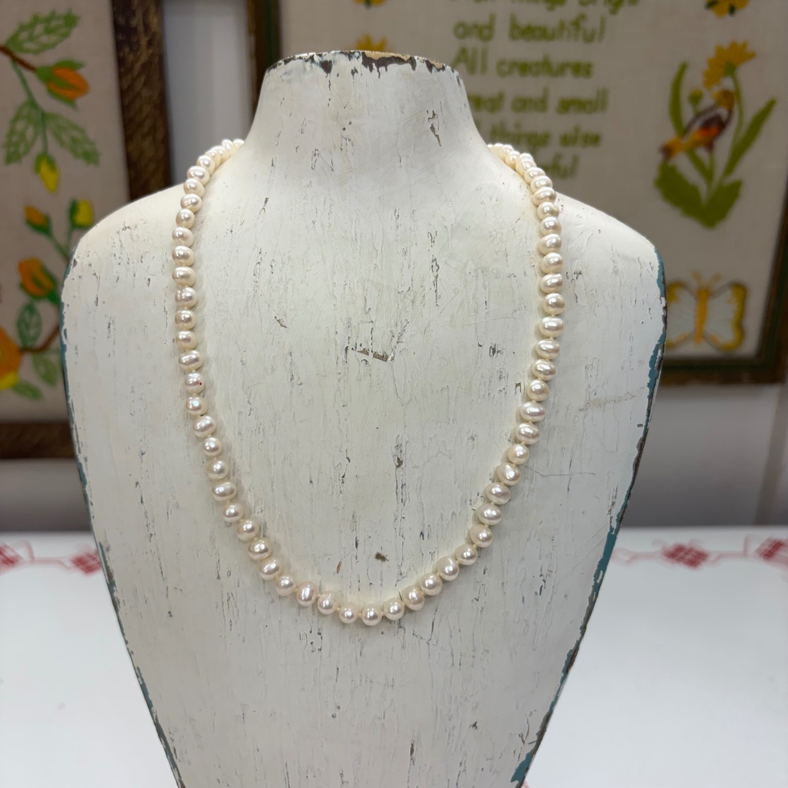 14k gold JCM pearl choker necklace vintage 90s