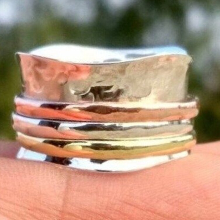 Beautiful 925 Sterling Silver Spinner Ring Handmade Jewelry Gift For her A-258
