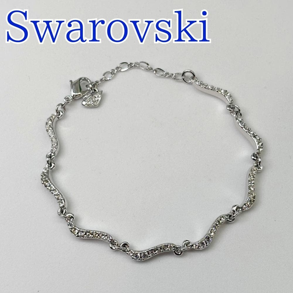 Swarovski Wave Crystal Bracelet Silver Used Not Specified