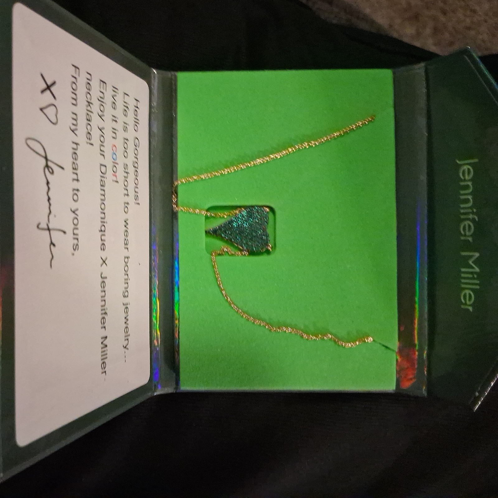 Diamonique Jennifer Miller Heart Charm Pendant necklace