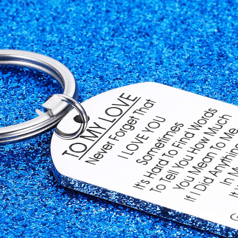 To My Love Couple Keychain To My Wife Necklace Girlfriend Wife Anniversary Gifts