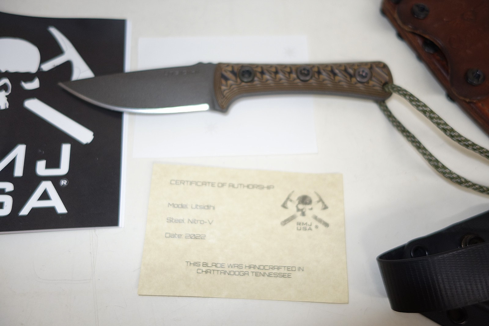 RMJ Tactical Utsidihi Fixed Blade Knife Nitro-V Tungsten Hyena Brown (2022)