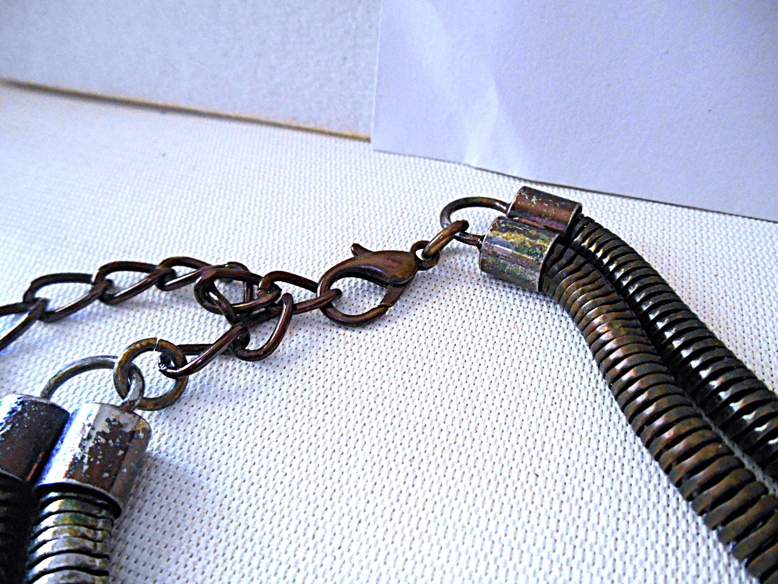Bronzetone 2 Strand Rhinestone Pendant Necklace