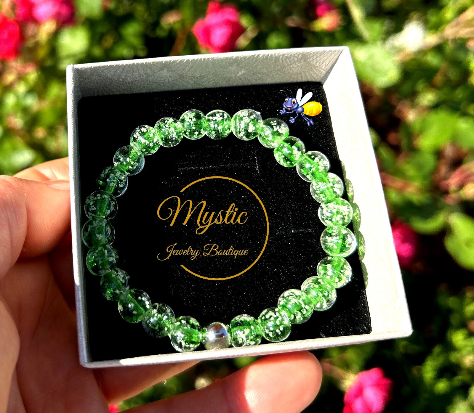 * New Colors * Mystic Firefly Bracelet Lampwork Luminous Glass Glow In The Dark