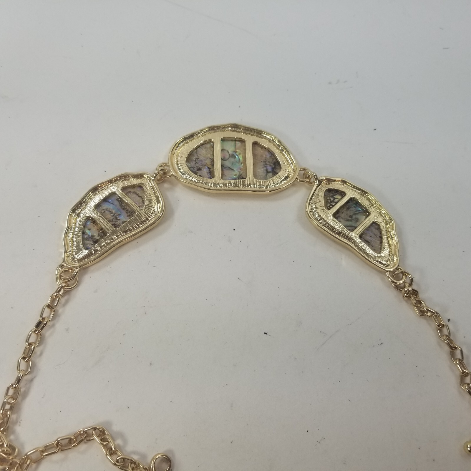 Gold Tone Necklace Bracelet Set Iridescent Brown Croft & Barrow Parure