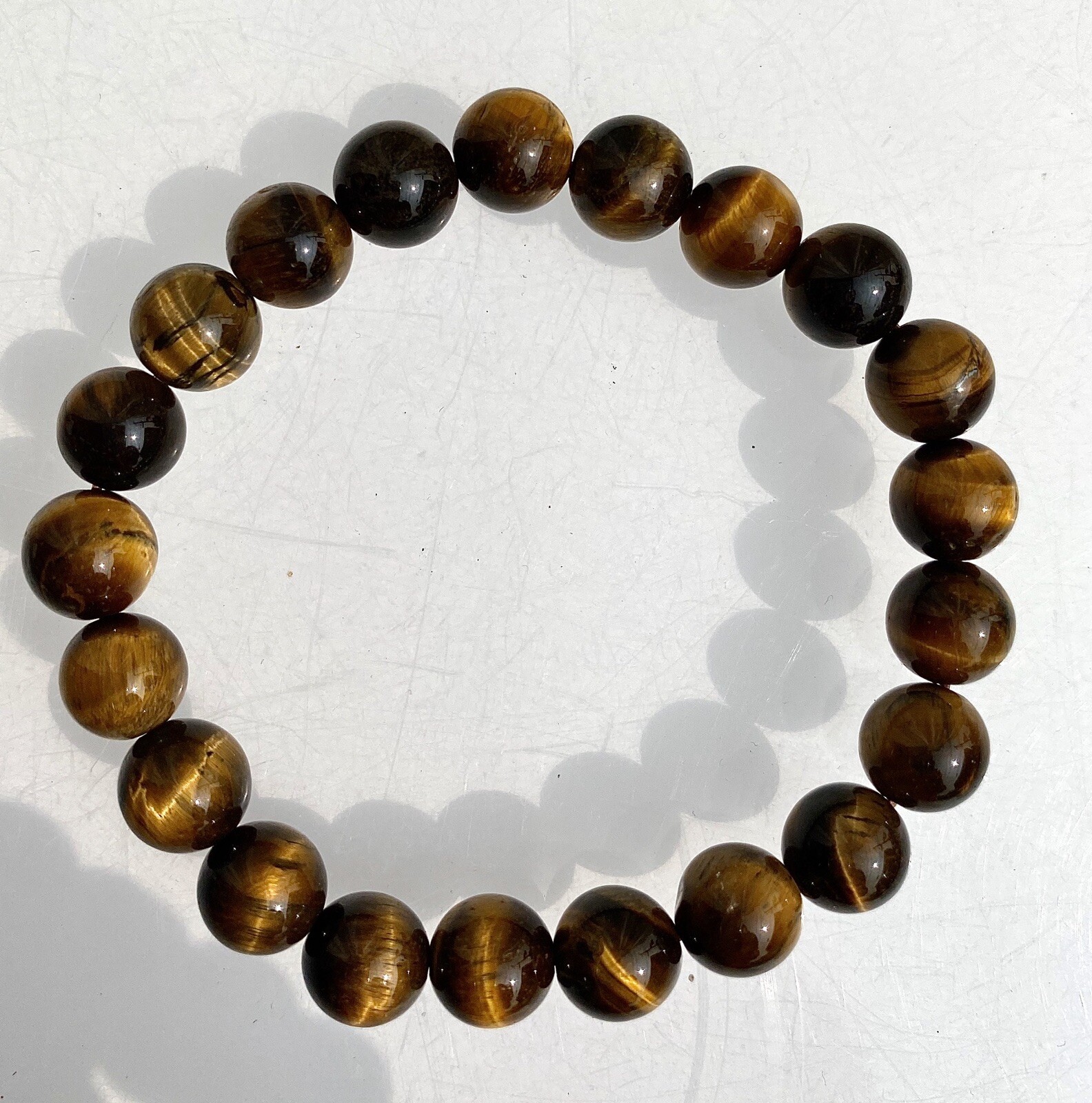 Wholesale 6 Pcs Natural Tiger Eye 10mm 7.5” Crystal Healing Stretch Bracelet