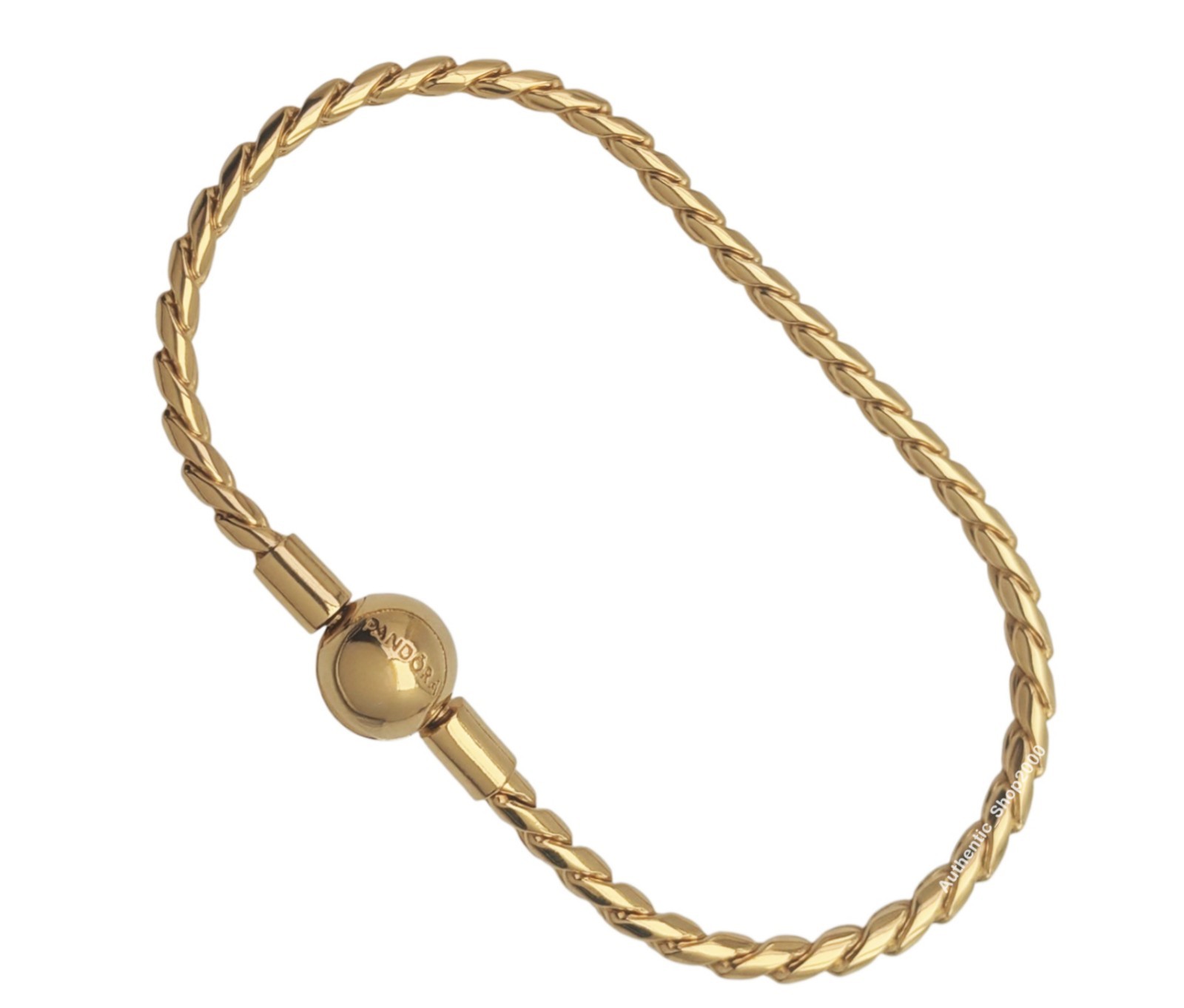 New 100% PANDORA 14k Gold P Wing Chain Charm Bracelet with Round Clasp 564028C00