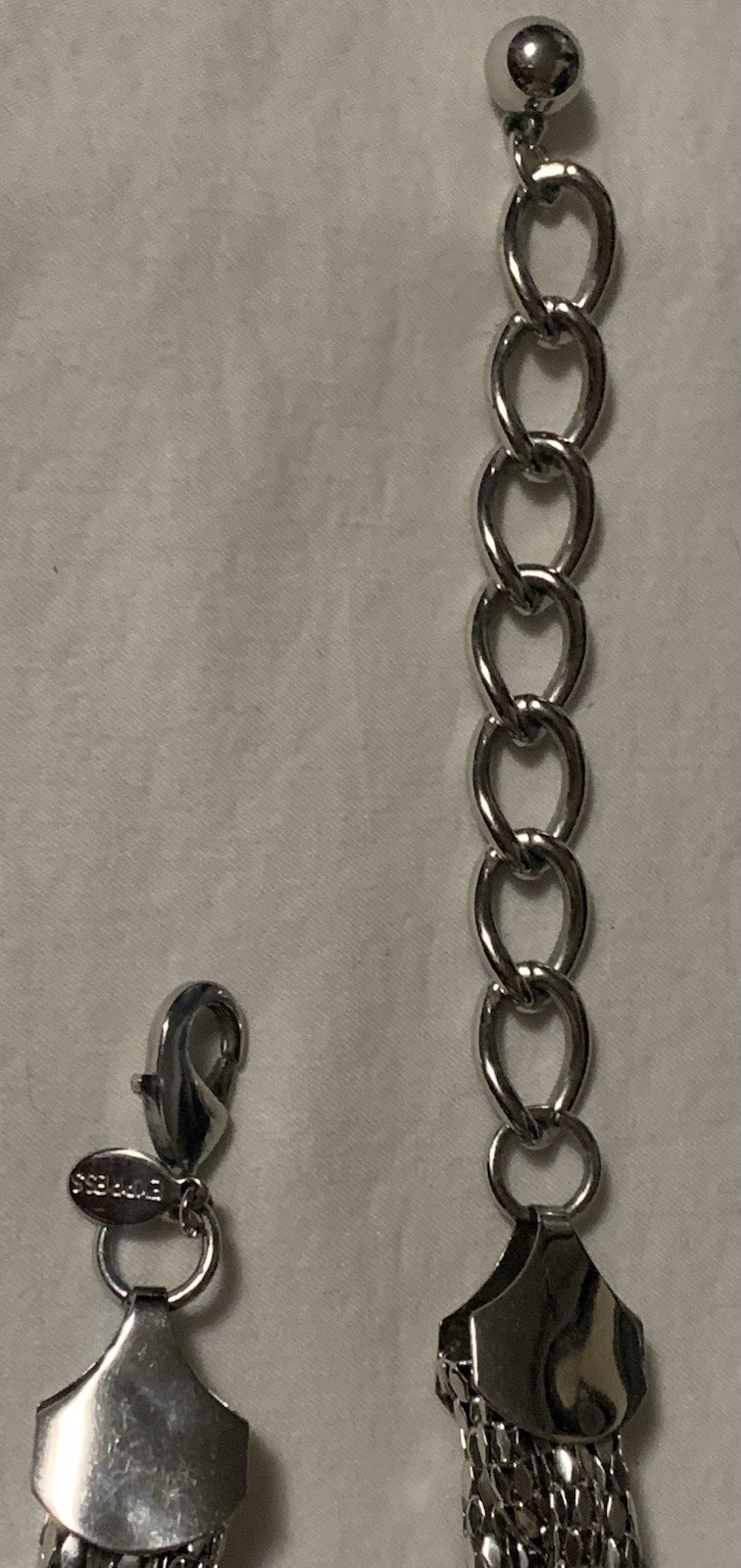 Express Gunmetal Tone Mesh Chain Braided Choker Necklace 19 In Adj. Shiny