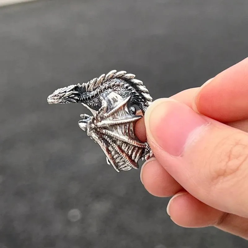 Gothic Dragon Wings Adjustable Ring Vintage Punk Zinc Alloy Jewelry