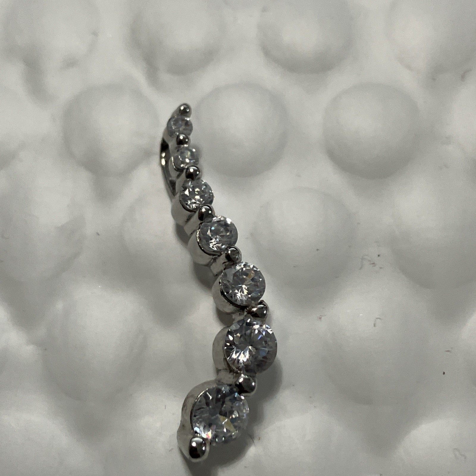 925 Sterling Silver Journey Pendant With CZ Stones 1.7 Grams Total Weight