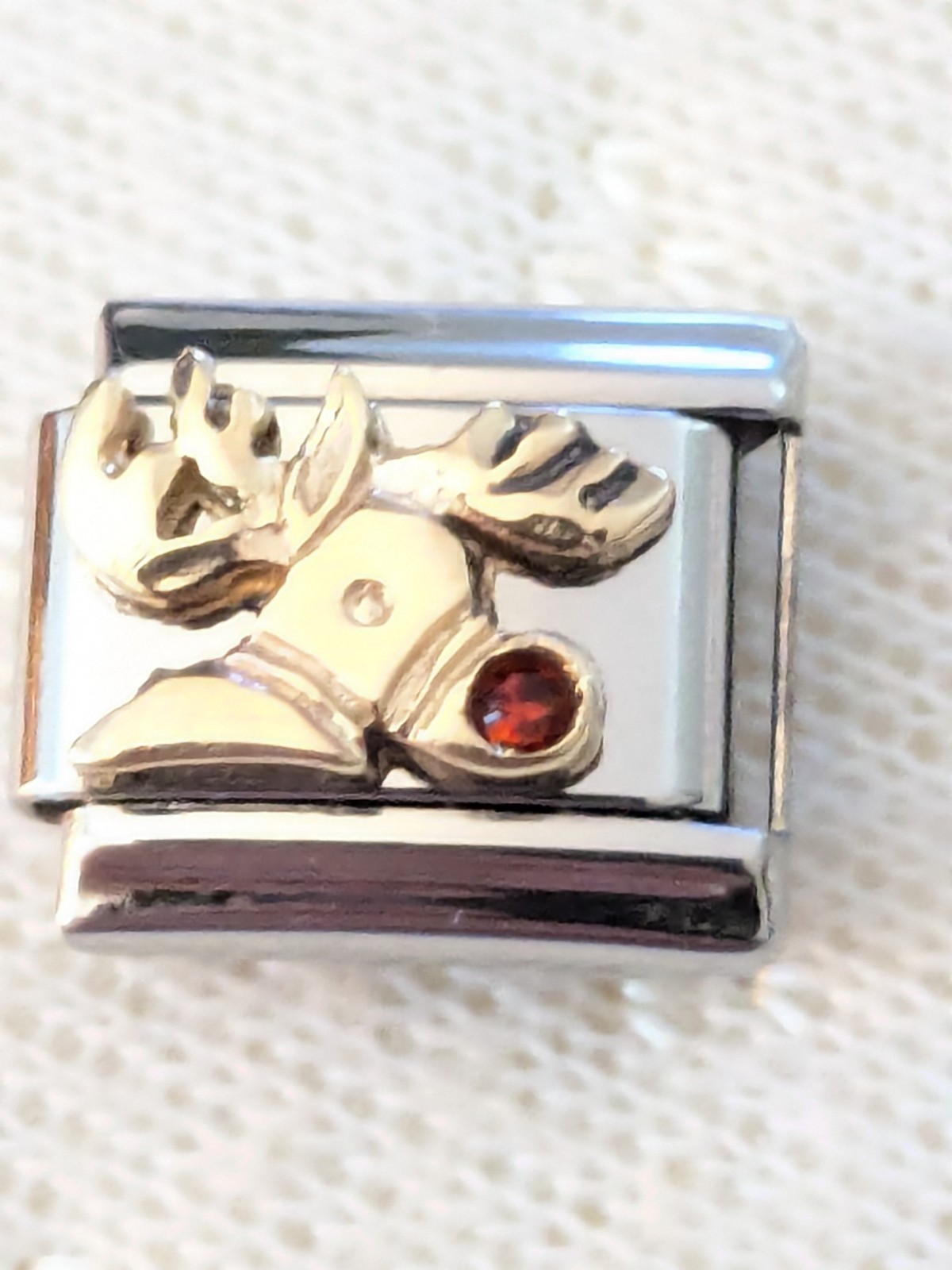 Authentic UD Unodomani Classic Italian 9mm Rudolph Red Nose CZ Charm B52*