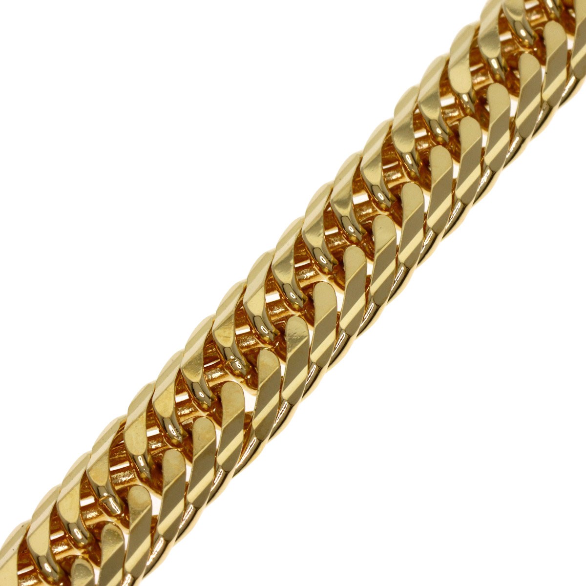 Curb Chain Kihei 16-sided Triple Bracelet K18 Yellow Gold 30g