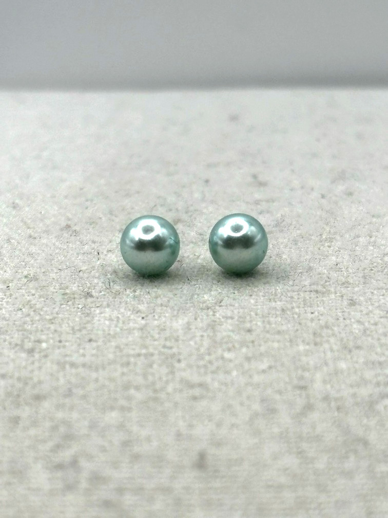 Pink Teal Green Flower Faux Pearl And Crystal Stud Dangle Earring Set of 7 Pairs