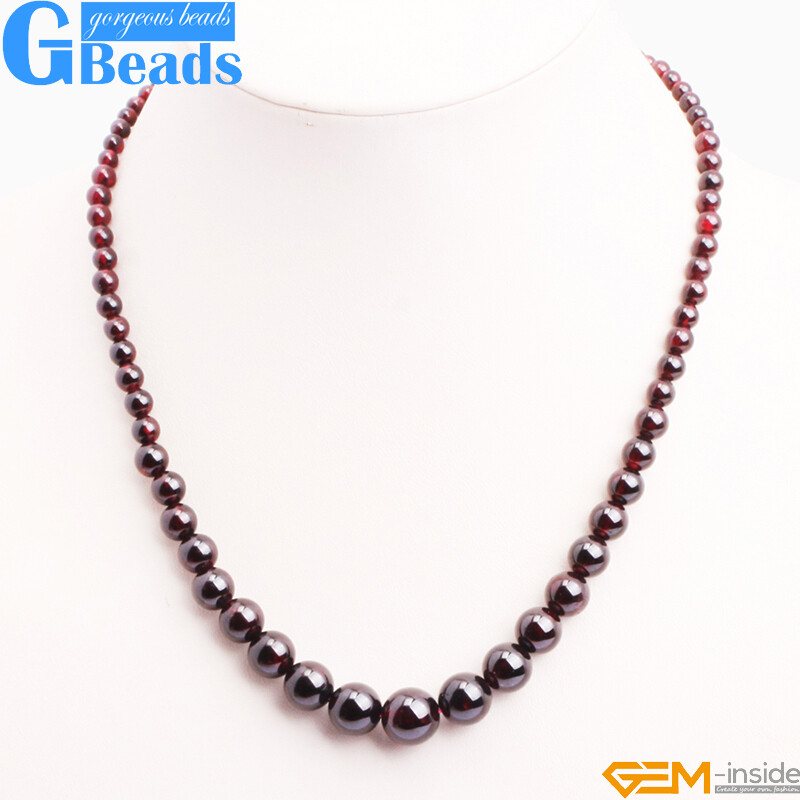 Handmade 6-16mm Graduated Gemstone Beaded Long Necklace 17-22 Inch Free Shipping