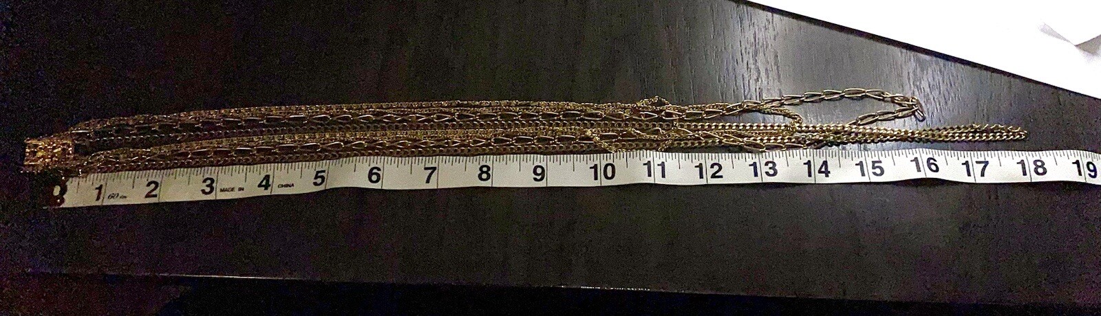 4 Strand Statement Necklace 4 Chain Layered Multi Four Layer Chains Gold tone