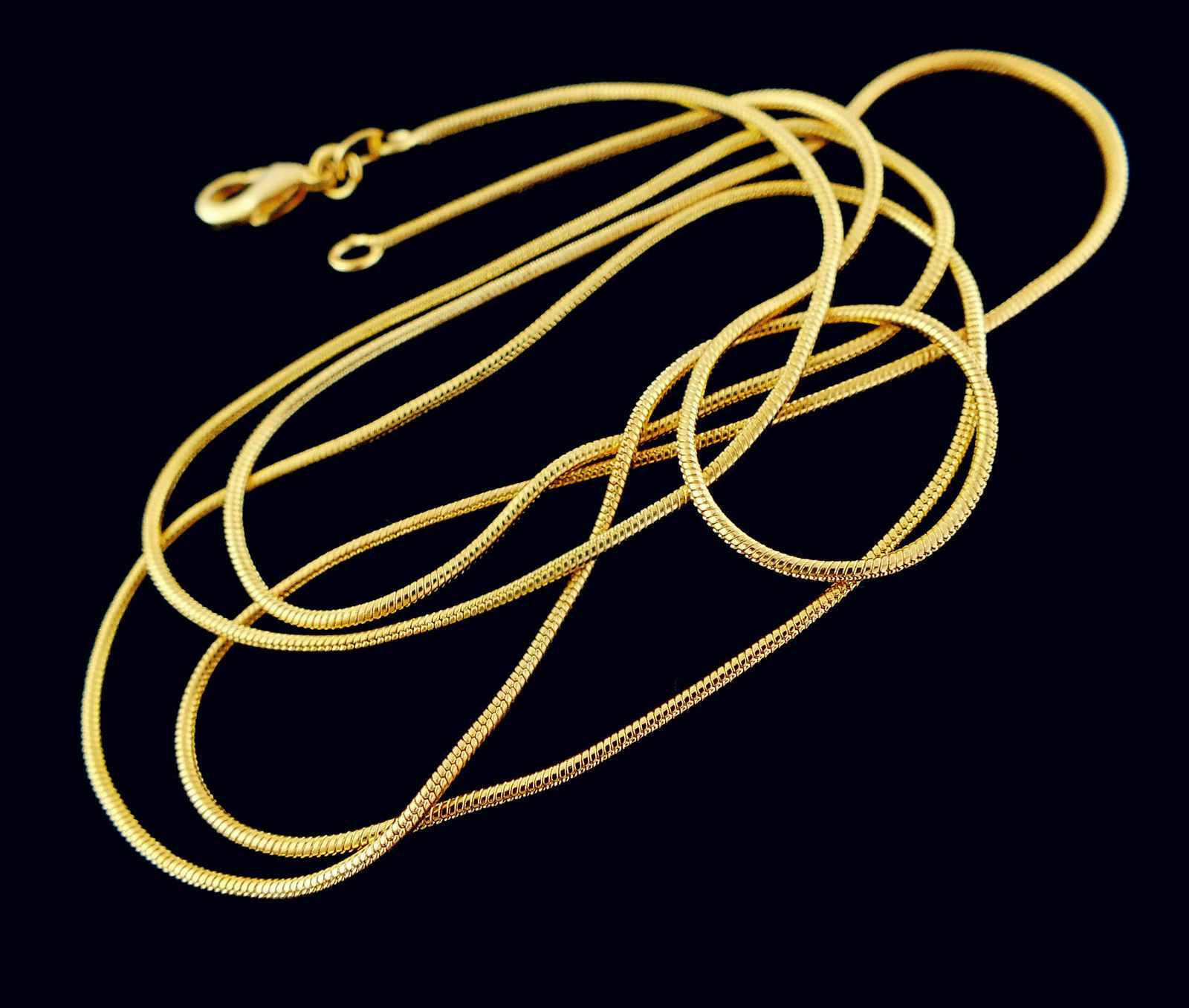 Wholesale 10pcs/20pcs Gold Plated 1mm Snake Chain Necklace 16-30″