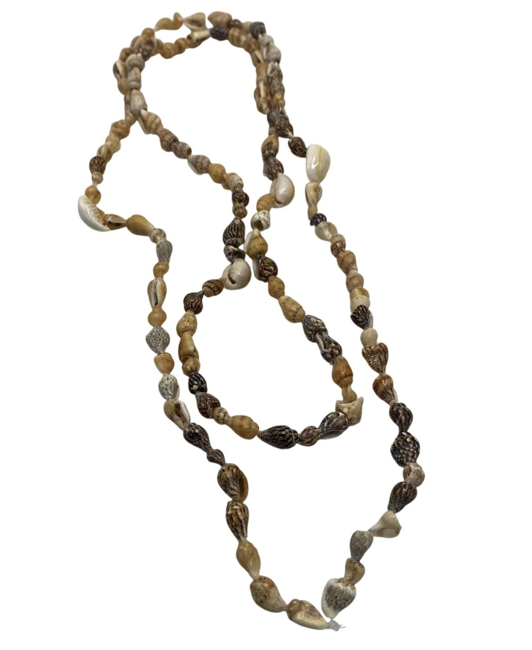 Beige Shell Beaded Necklace 36 In Long Strand Sea Life Beach Womens Jewelry