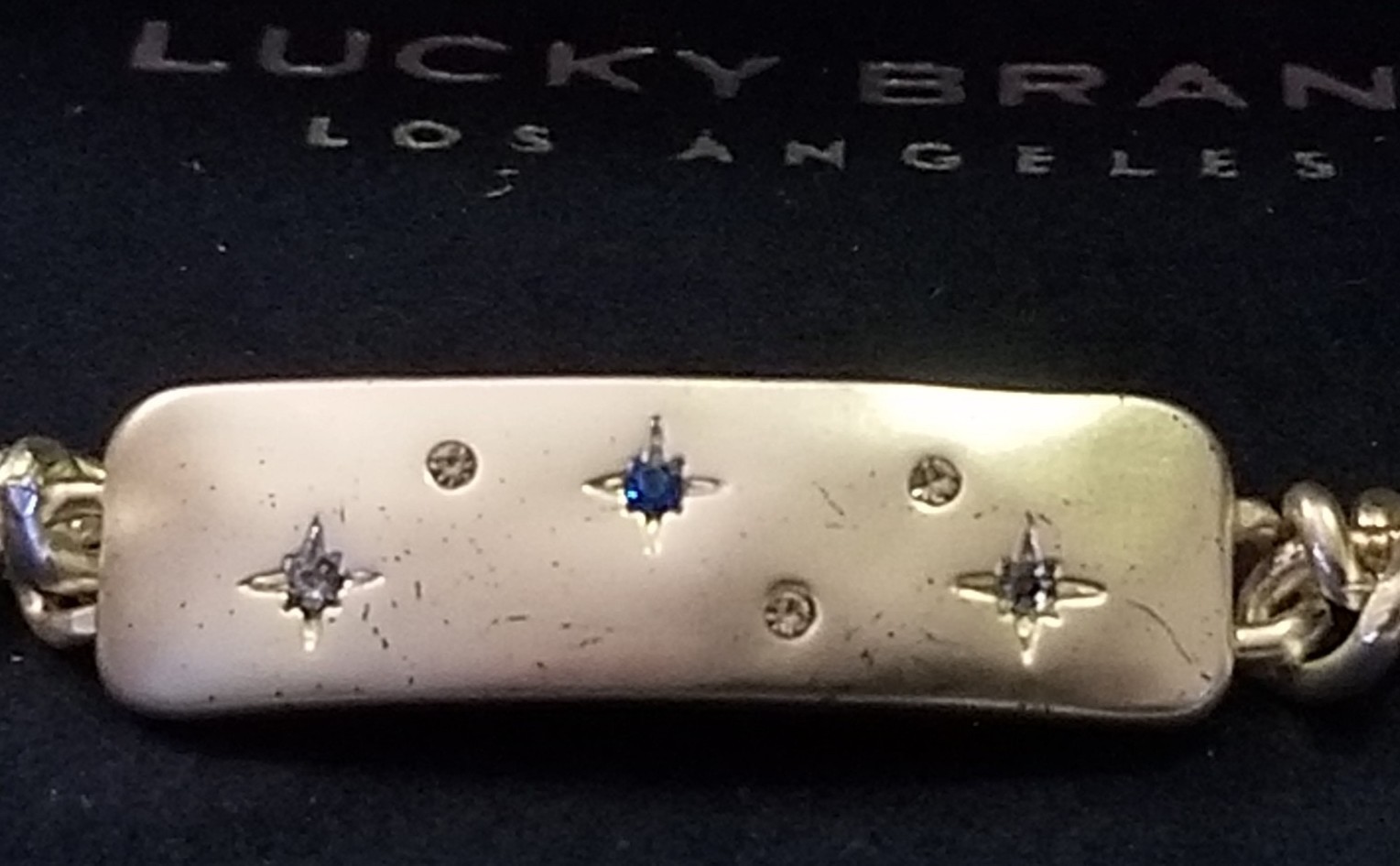 New Box Lucky Brand Stars Constellation Bracelet Silver Tn Charm Clasp Jewelry