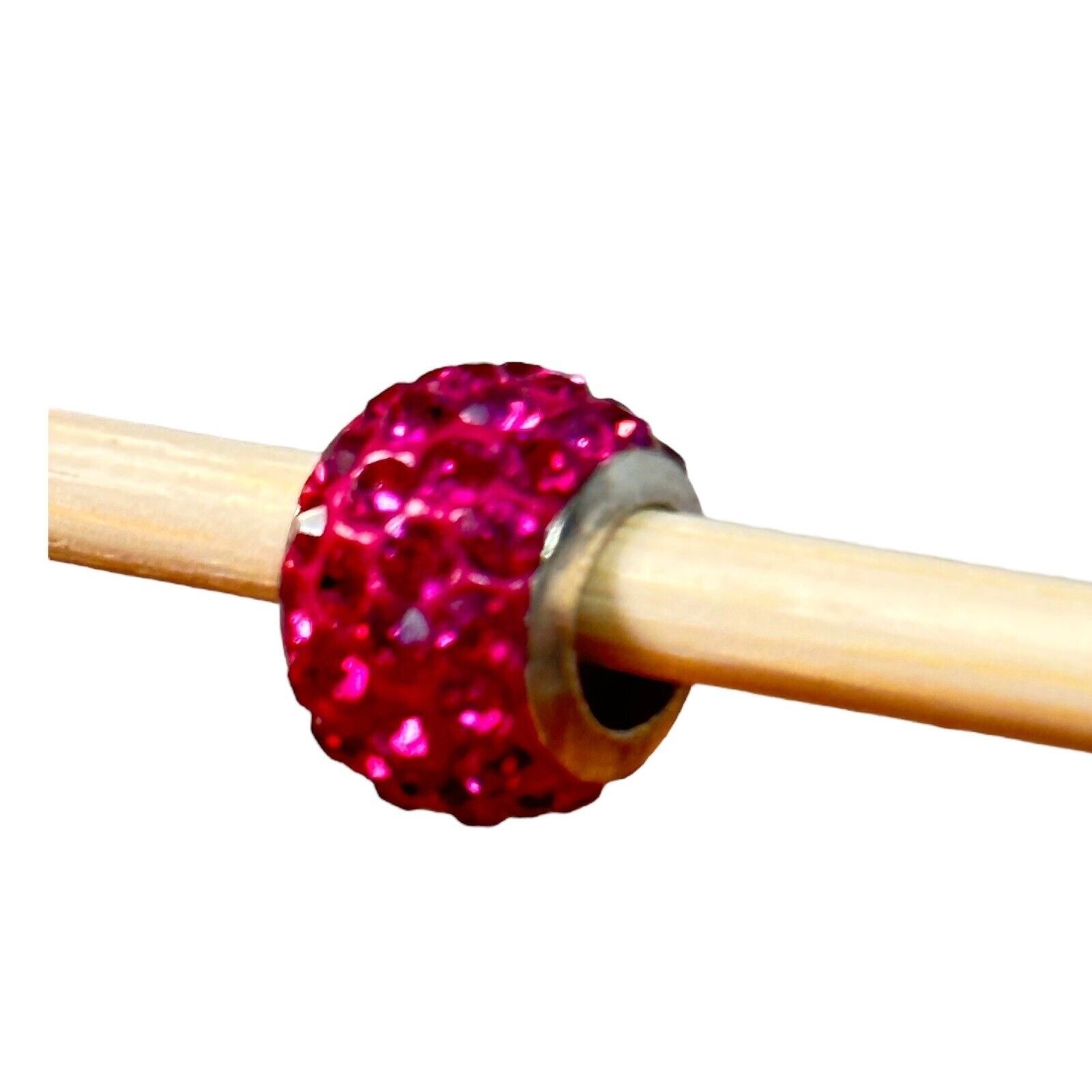 Sparkling Pink Crystal Charm Bead For European-Style Bracelets Jewelry Making