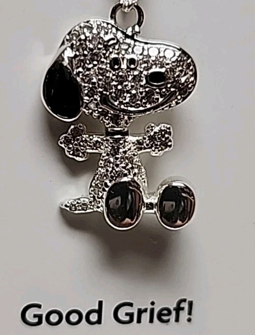 Peanuts GOOD GRIEF Fine Silver Plated Snoopy Necklace