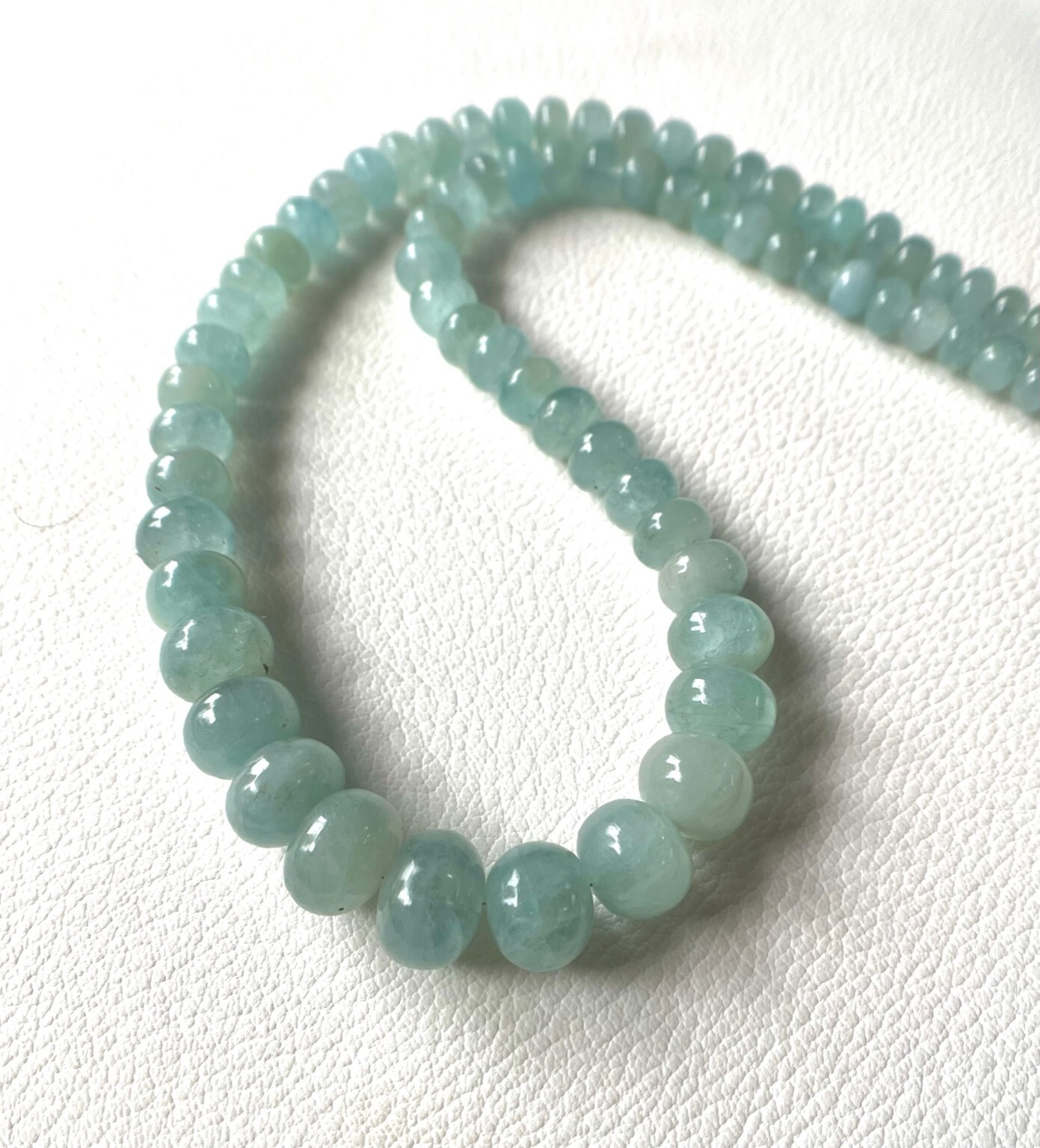 AAA-Natural Aquamarine Smooth Rondelle shape Beads Gemstone, High Quality Beads