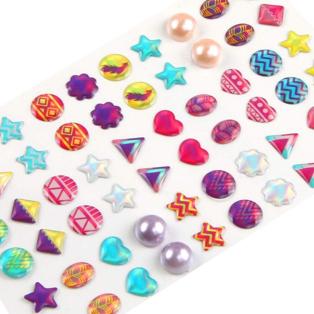 Colorful Self-Adhesive 240-Piece Sticker Earrings – Perfect for Kids Parties