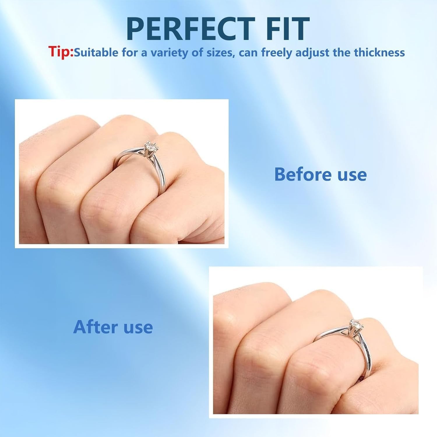 Invisible Glue Ring Spacer – Ultimate Adjuster for Loose Rings, 5.5 x 3.7 Inches