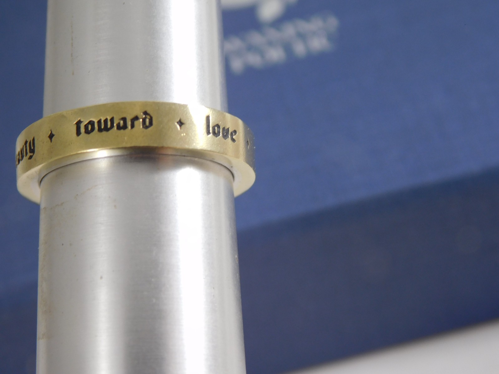 WAXING POETIC Sterling Silver Brass Guidance Wonder Toward Beauty Love Ring sz 9