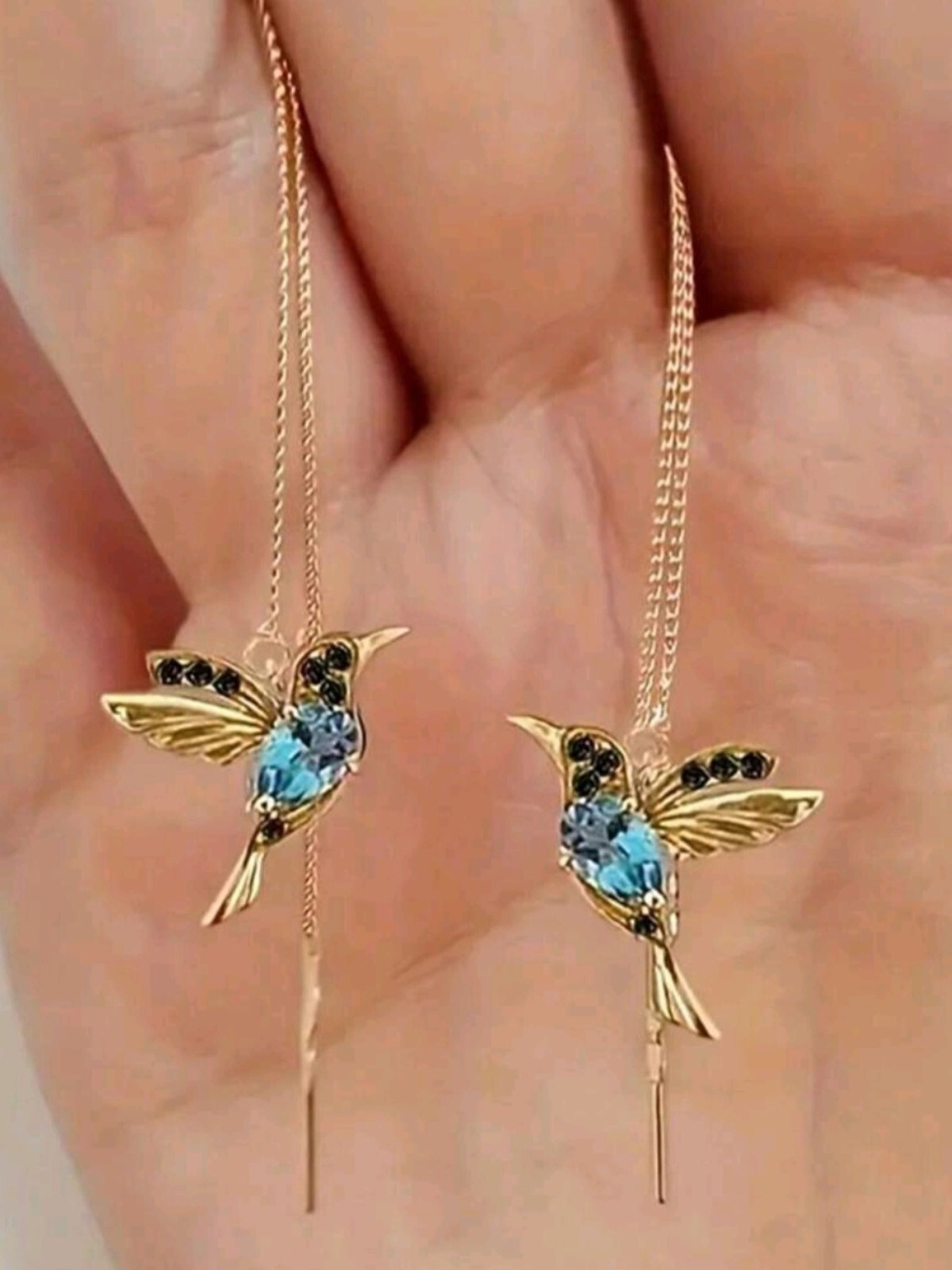 Gold Hummingbird Earrings 14k Birthday Gifts For Women Minimalist Jewelry