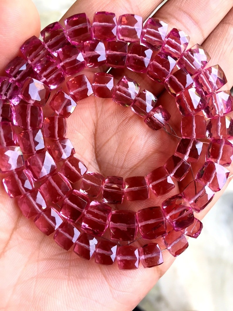 Zultanite colour change quartz faceted cube 8mm size 8inch bracelet gemstone