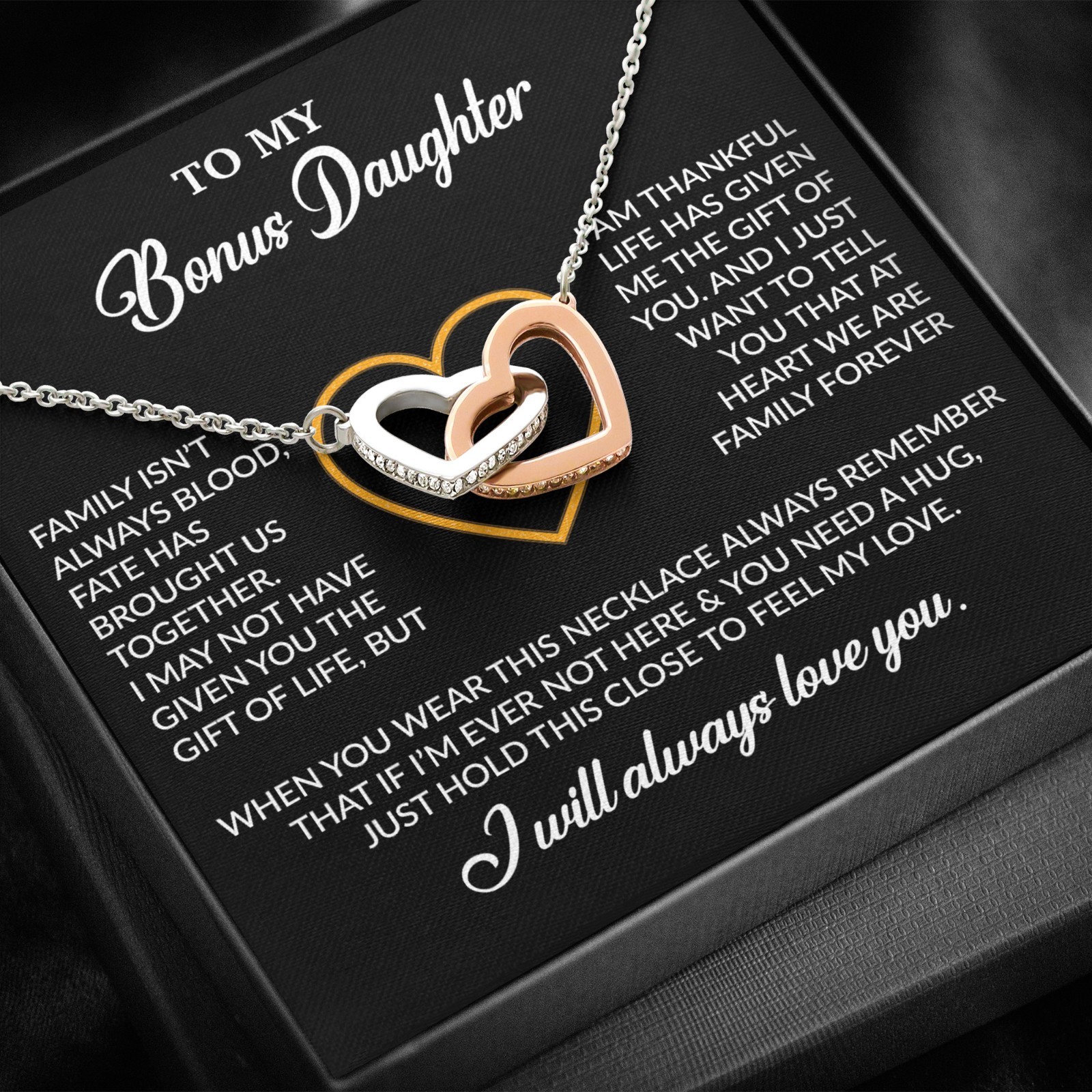 To My Bonus Daughter Necklace, Gift for Bonus Daughter, Step Daughter Birthday