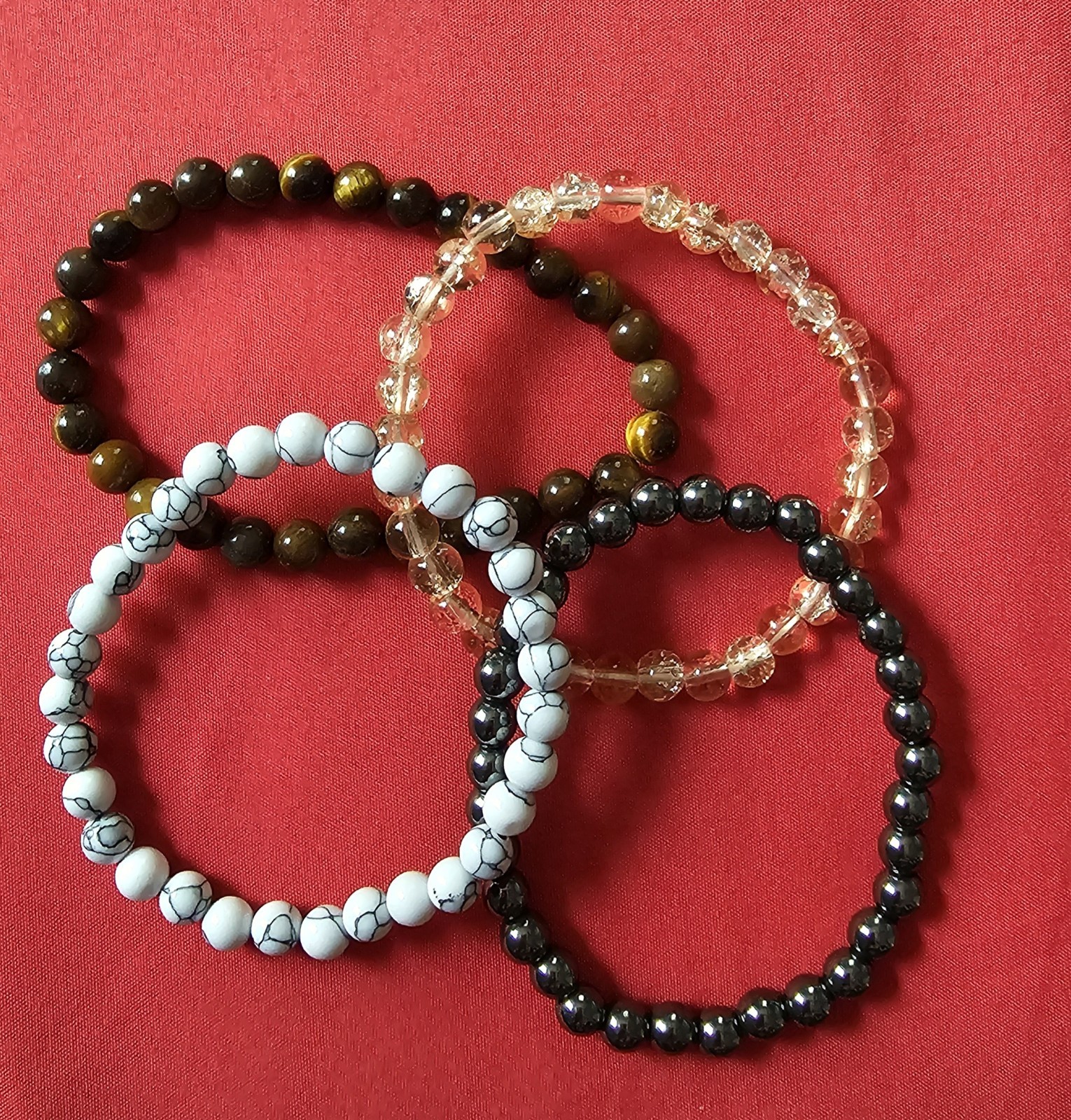 Natural Stone Bracelets – Set Of 2 (Colors Vary)