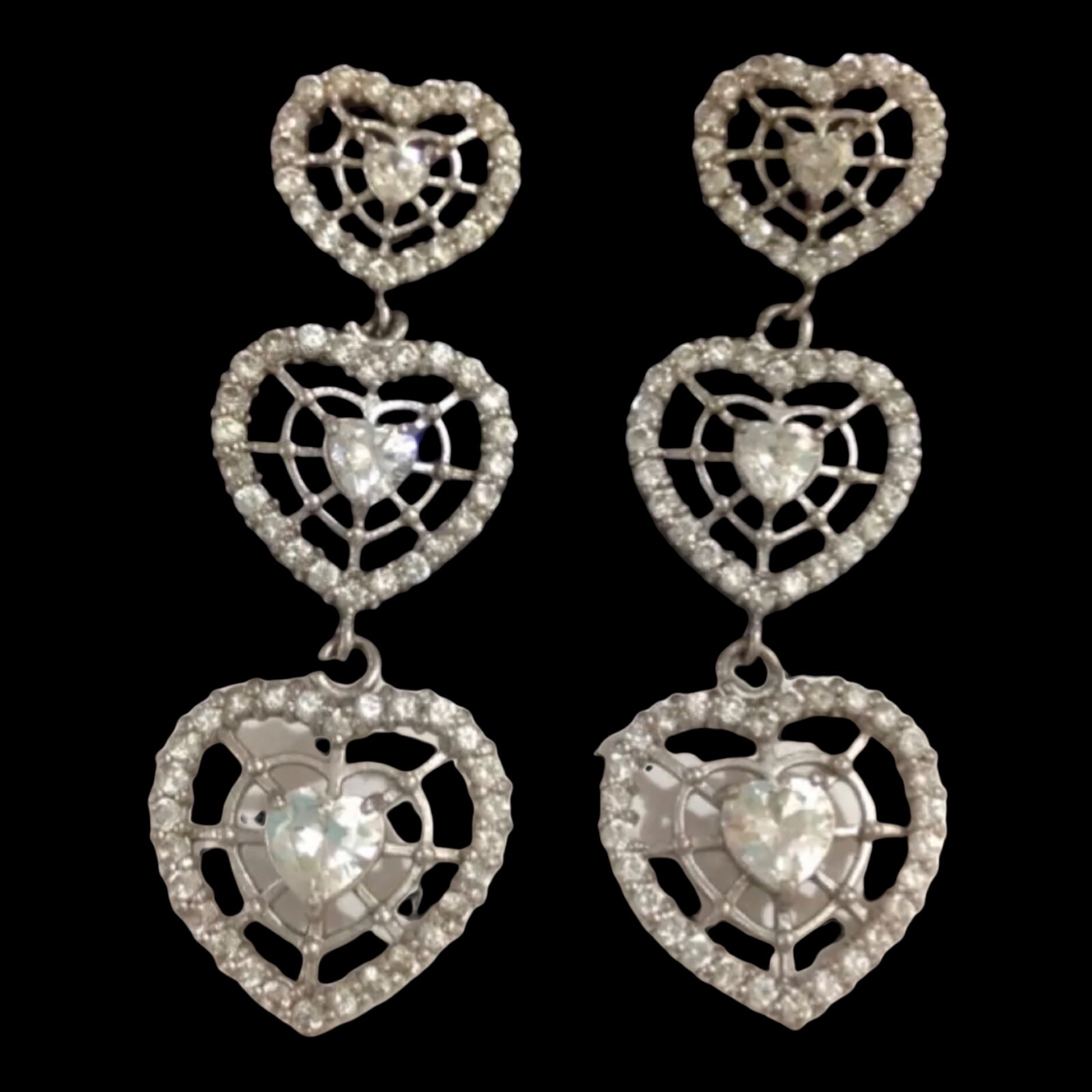 925 Sterling Silver CZ Earrings 9.8 Grams 2013
