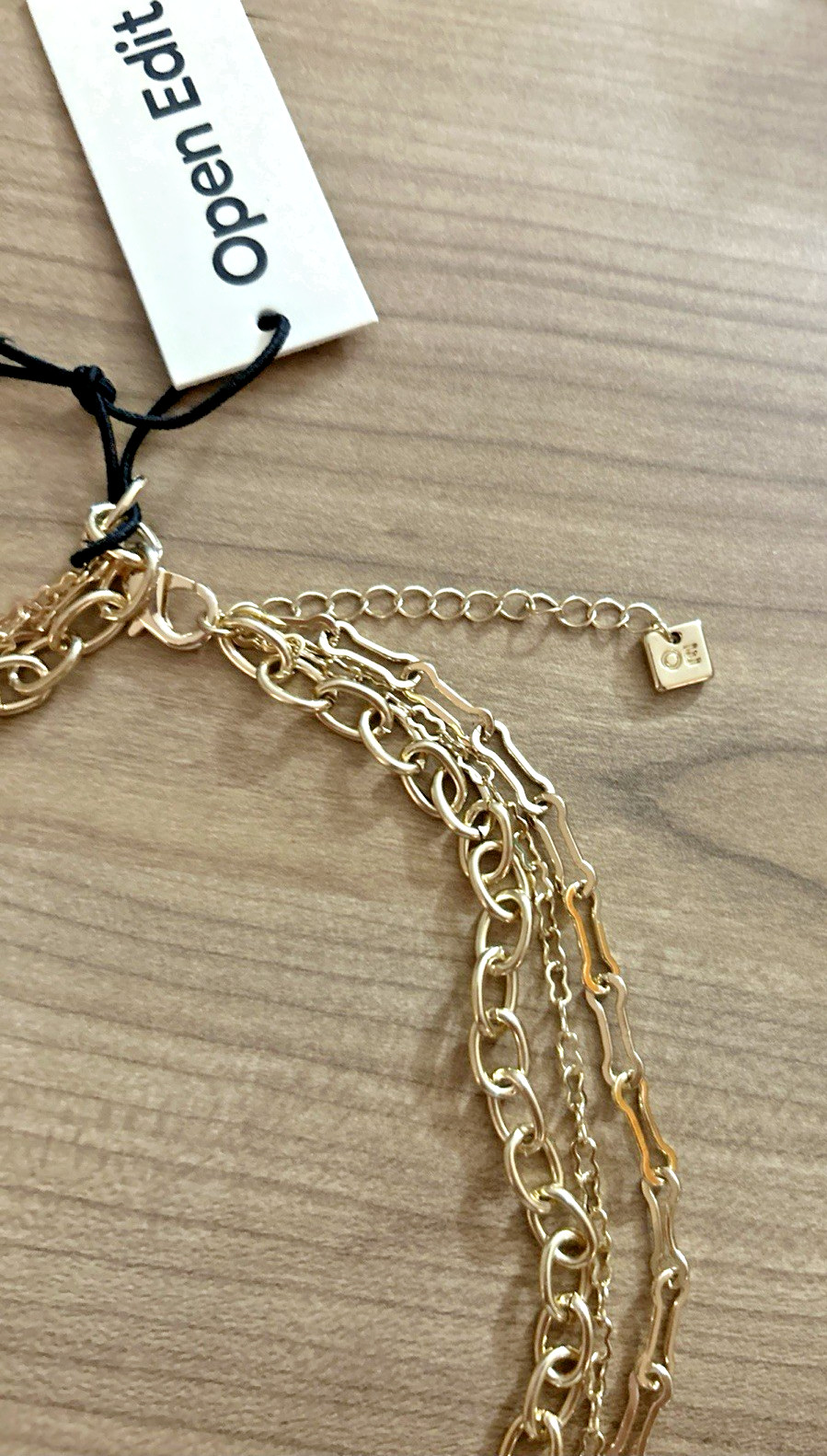 NWT Open Edit 18″ – 20″ Goldtone 3 Layer Chain Necklace