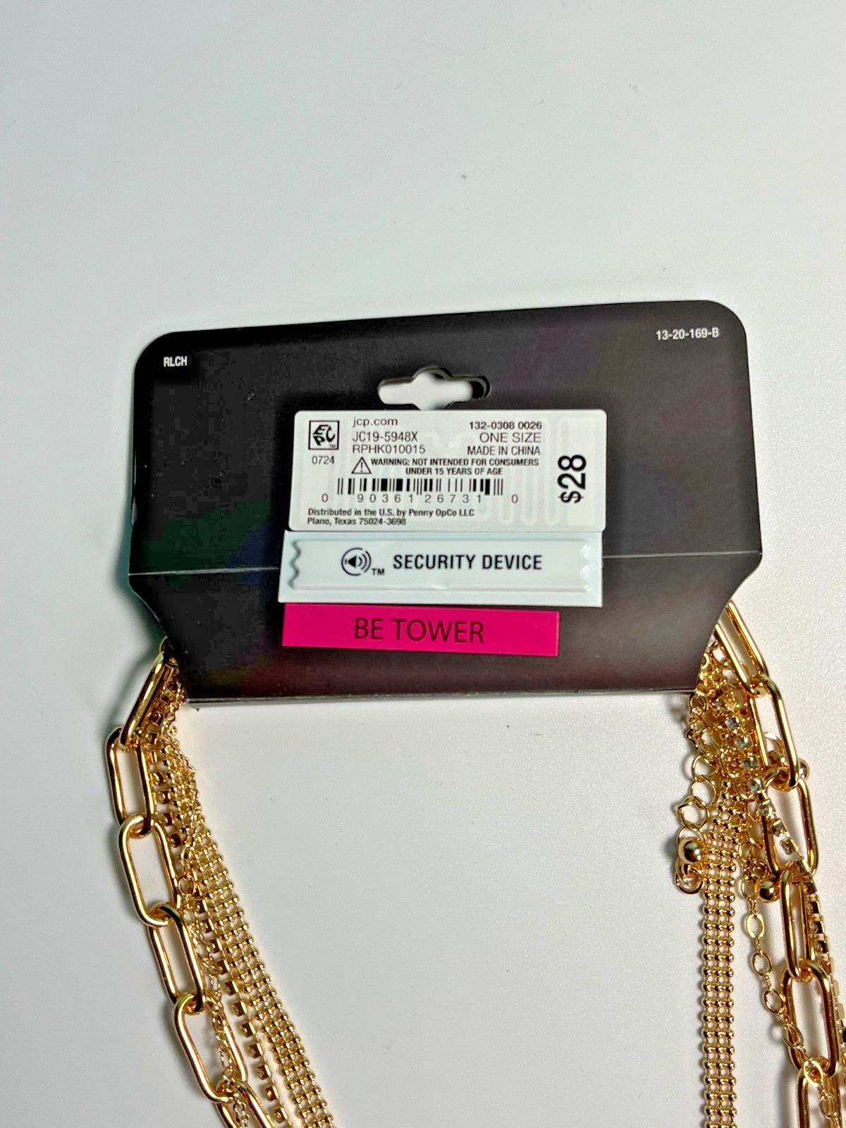 NEW Bold Elements 4 Seperate Layered Gold Tone Chain Necklaces