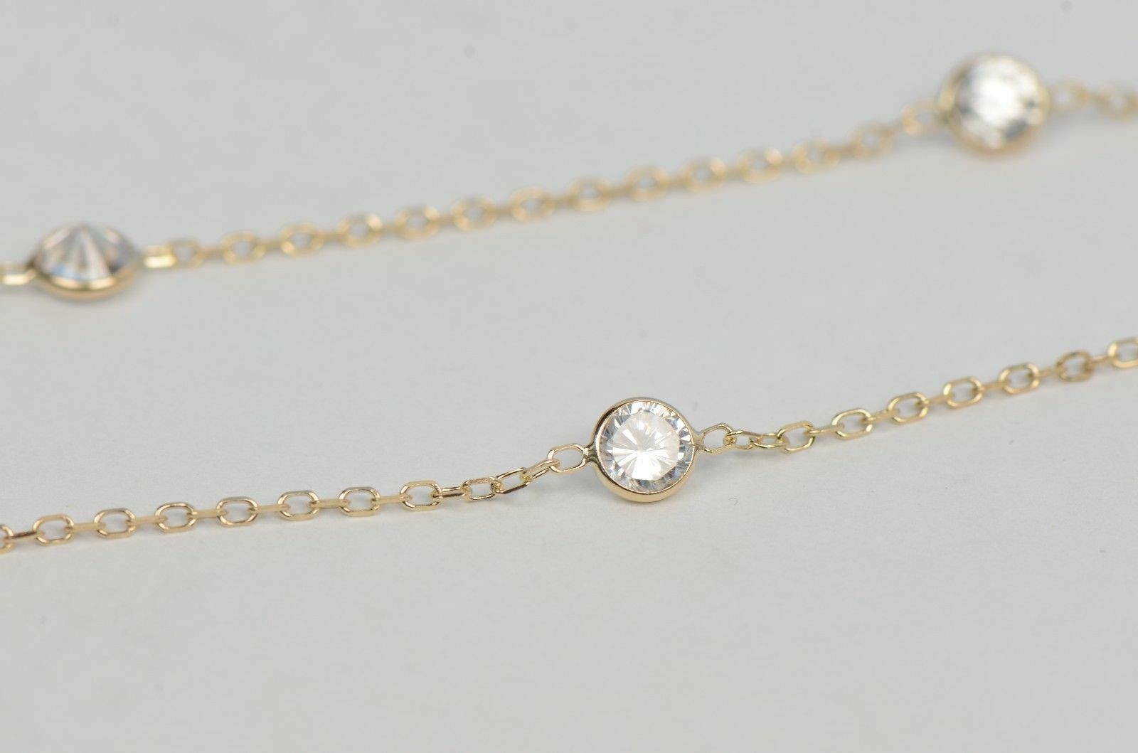 14k Gold Cubic Zirconia CZ by the yard 16” up to 42″ Necklace