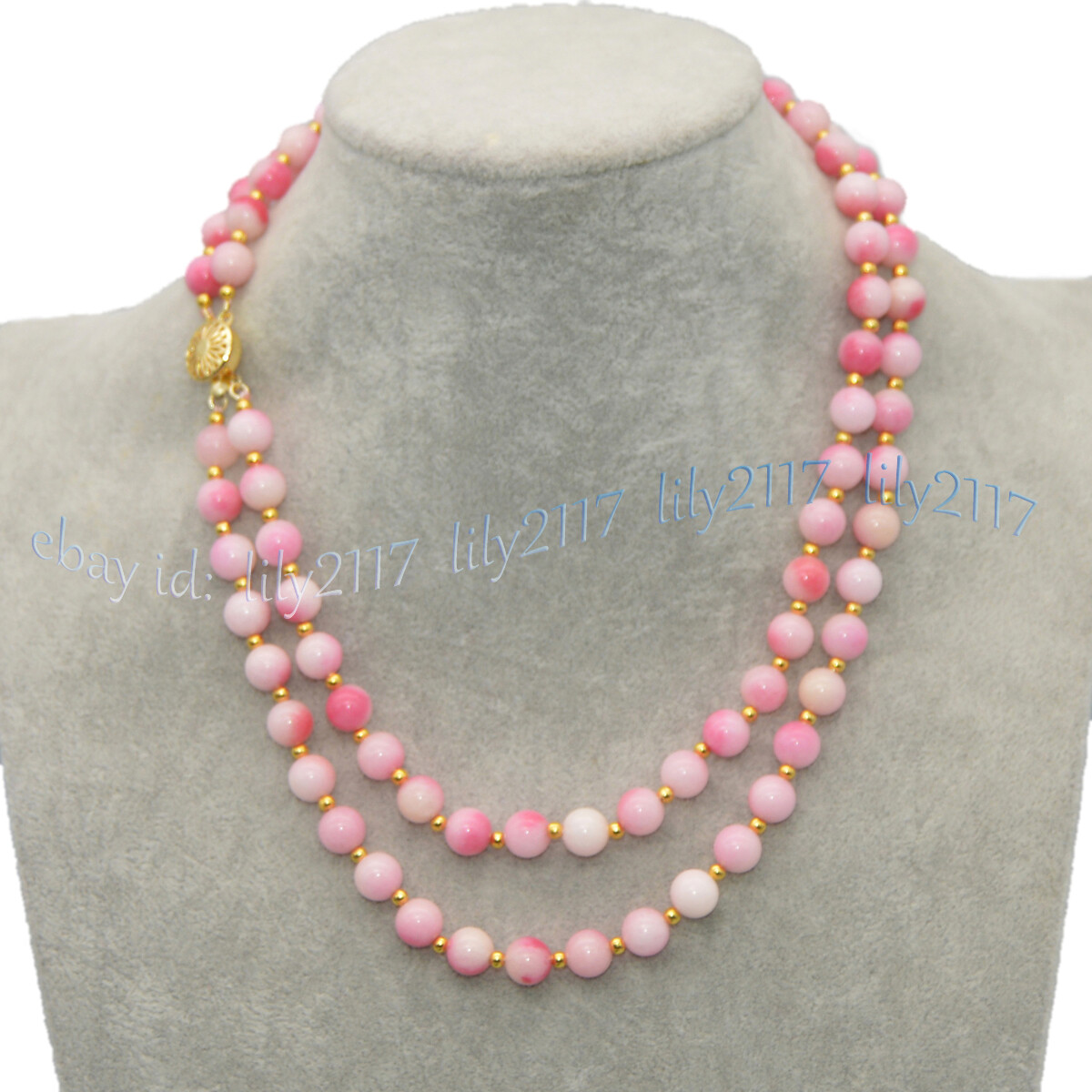 2 Rows 6/8/10/12mm Round Multicolor Jade Natural Gemstone Beads Necklace 18-19”