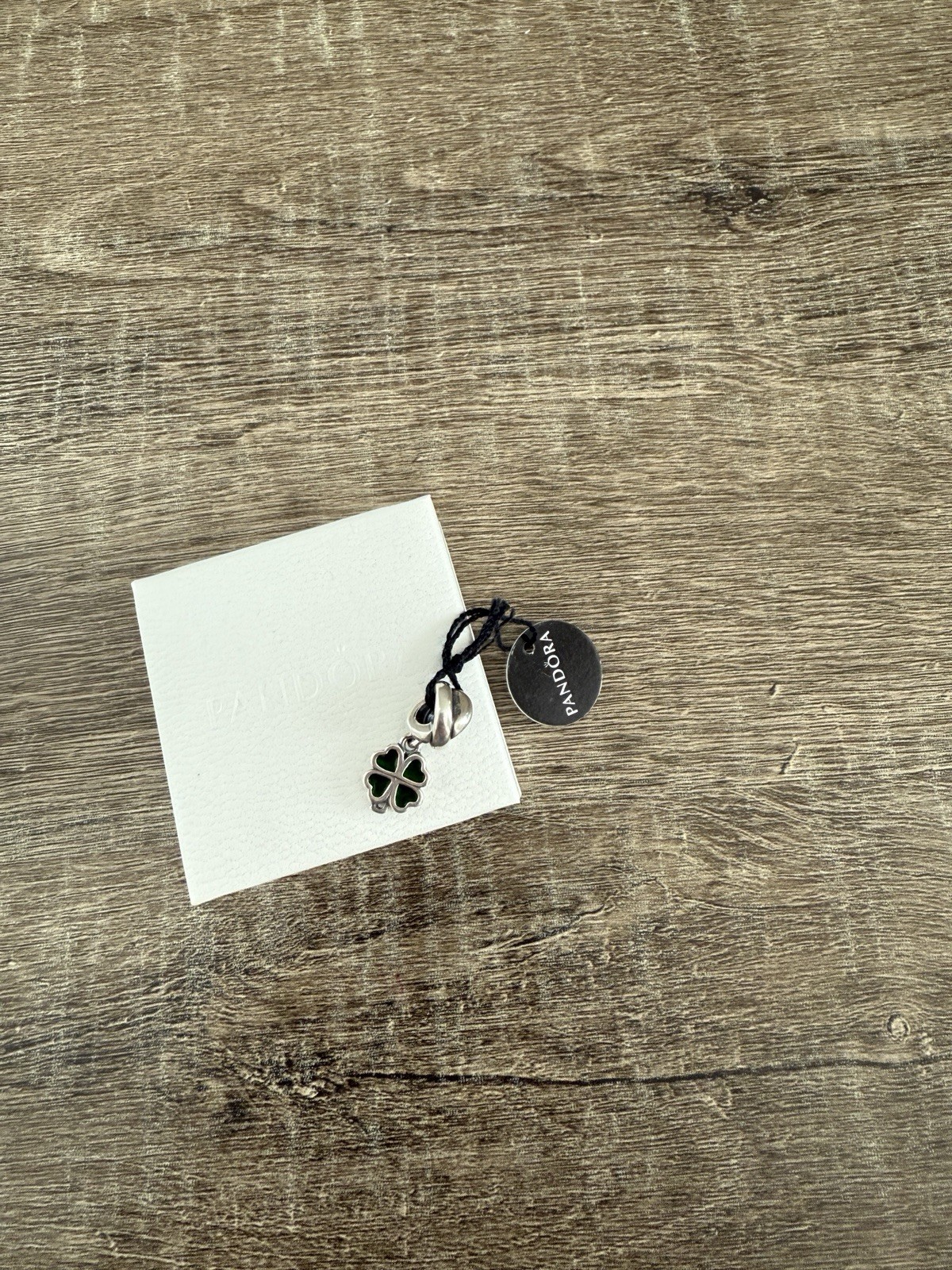 New With Tag Authentic Pandora Green Four Leaf Clover Lucky Dangle