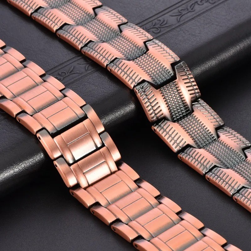 Copper Magnetic Bracelet for Men 3X Strength Magnets Adjustable with Sizing Tool