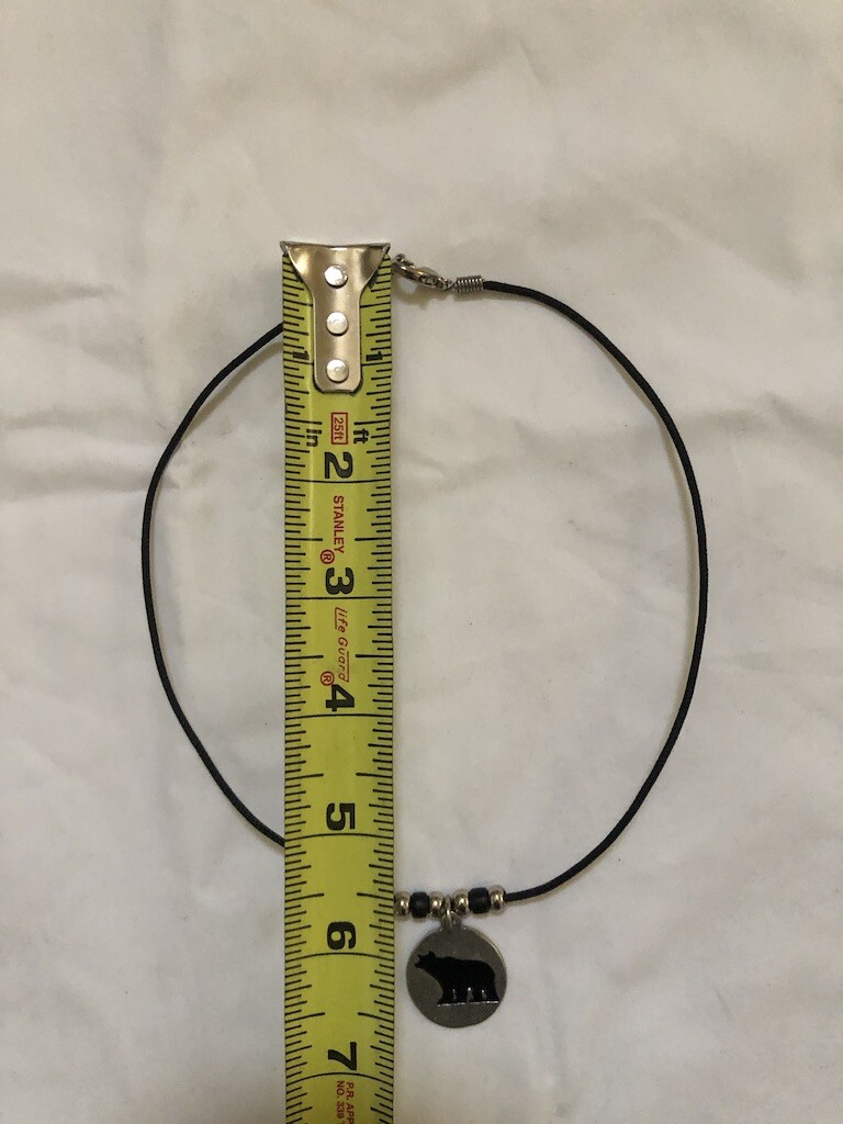 Made in USA Native American Hand Crafted Black Silver Necklace INVINCIBLE New