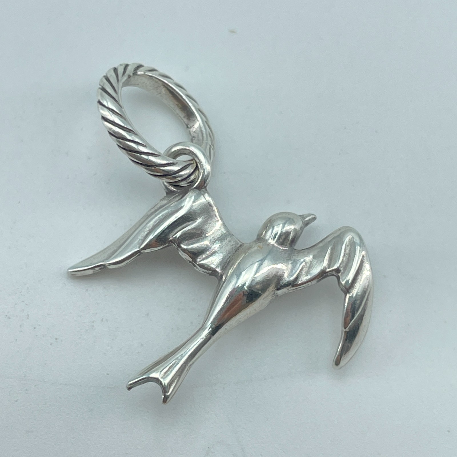BRIGHTON Swallow Bird Dangle Charm Pendant Silver Plate Taiwan 1in Jewelry
