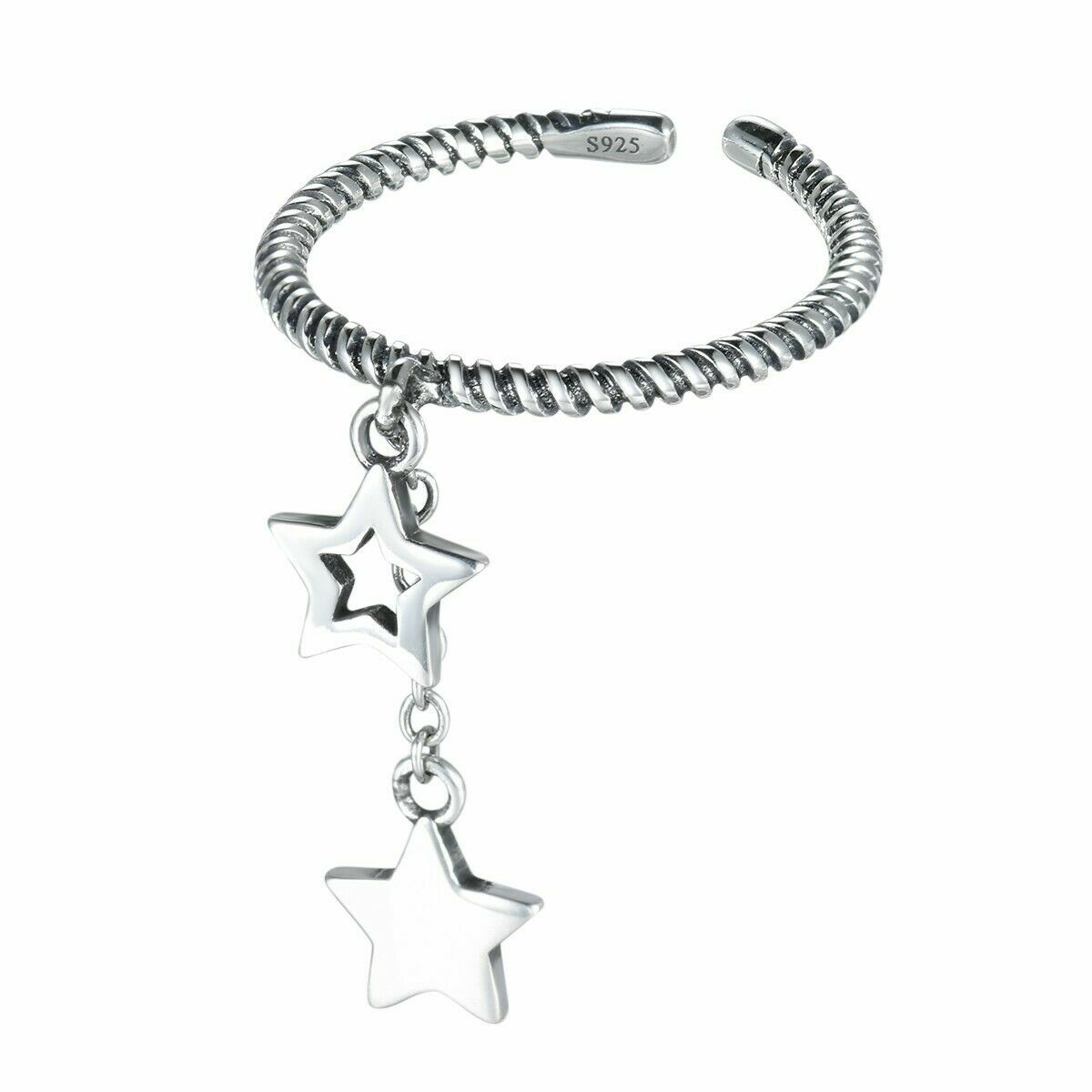 S925 Sterling Silver TOE Ring Adjustable Open MIDI Knuckle Top Finger US SELLER