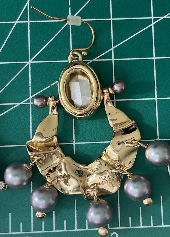🆕 ALEXIS BITTAR Stunning Byzantine Pearl Studded Crumpled Drop Earrings-NWOT!