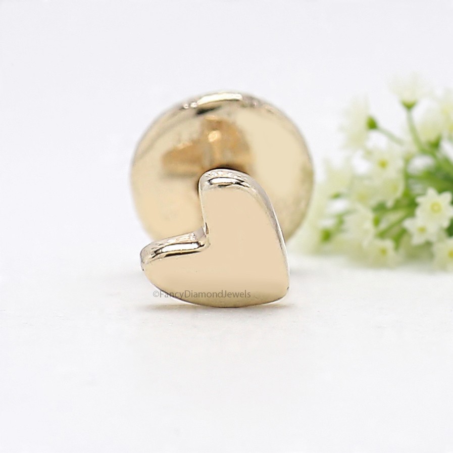 Heart Internally Threaded Labret tragus stud conch earrings flatback labret stud