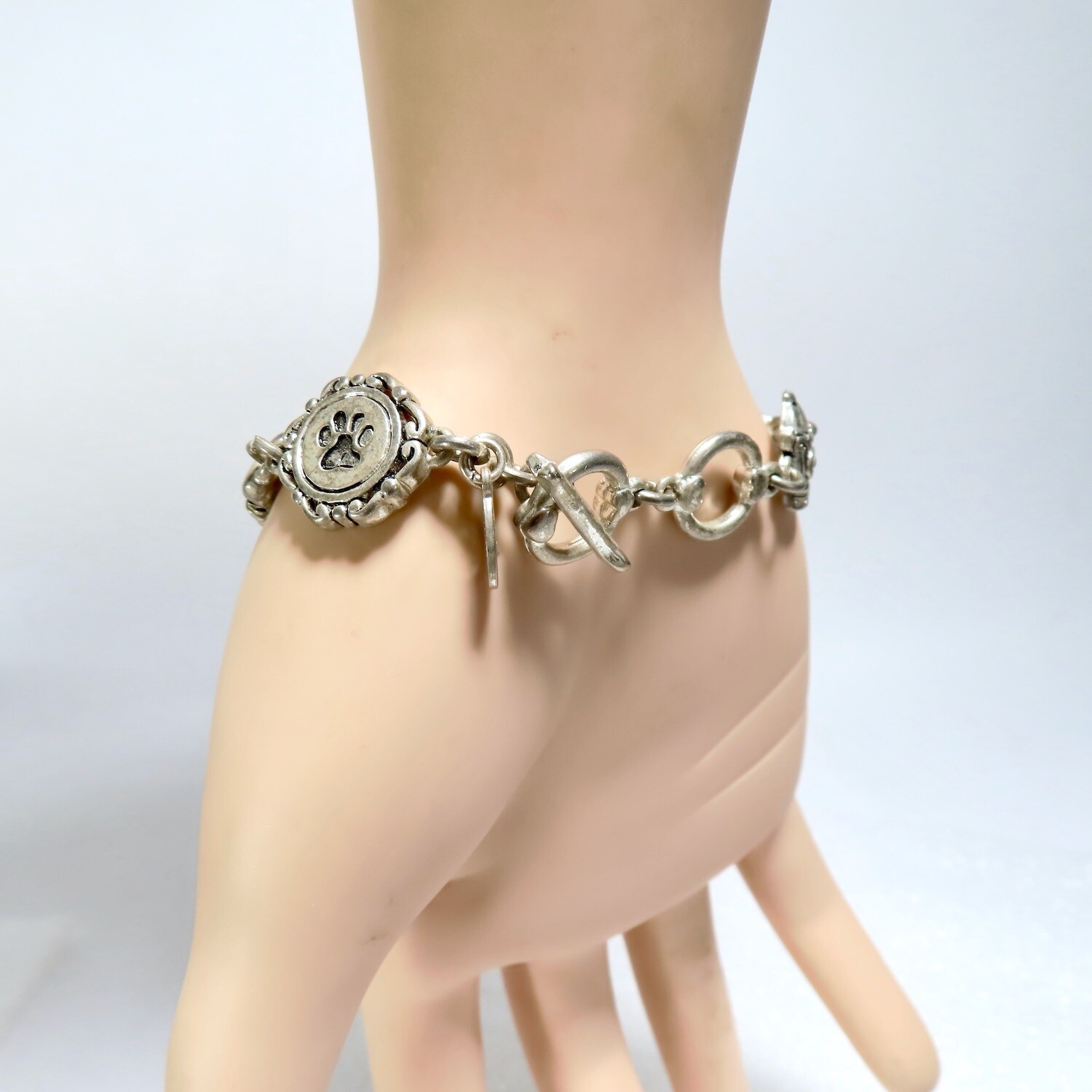 Cookie Lee Dog Photo Bracelet Charm Adjustable Toggle Clasp Silver Plate Dogcore